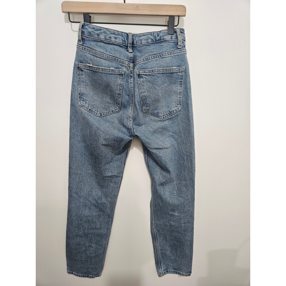 Zara High Waisted Distressed Mom Jeans Light Wash Blue Size 2 24 03635035400340 - Picture 7 of 7